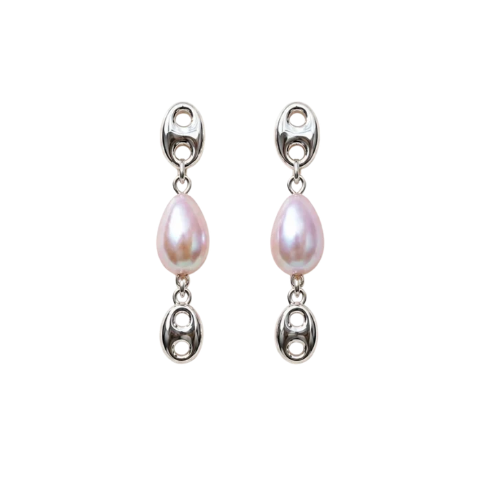 Diane Silver Pearl Earrings