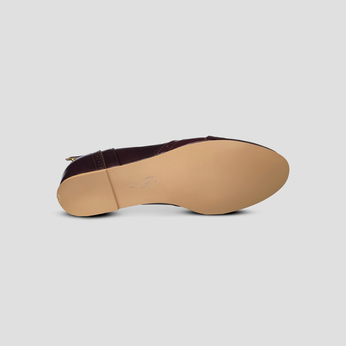 Charlie Stone Shoes vintage flats oxford wingtip academia style dark cocoa brown oiled leather