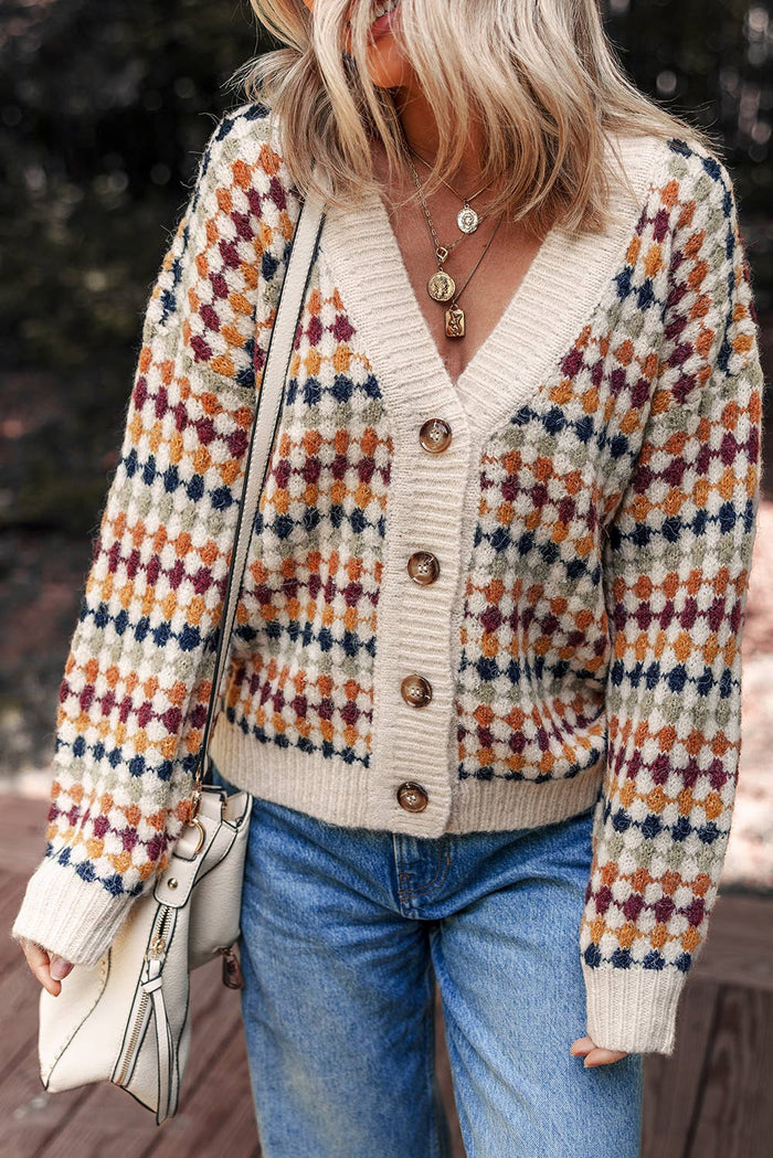 Dotty V Neck Cardigan