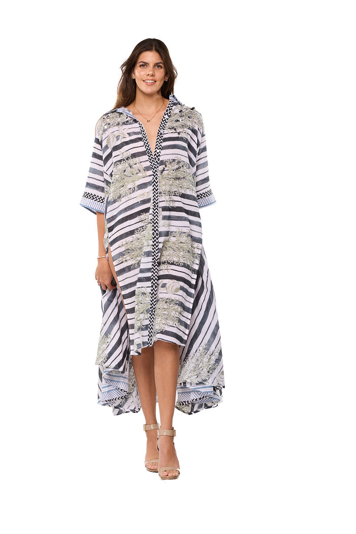 Elegant Abstract High-Low Resort Dress - 26280
