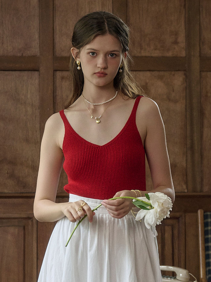 【Final Sale】Avianna V-Neck Knit Camisole Top