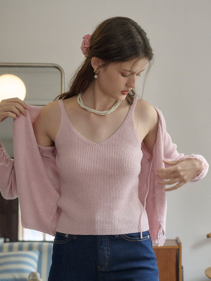 【Final Sale】Avianna V-Neck Knit Camisole Top