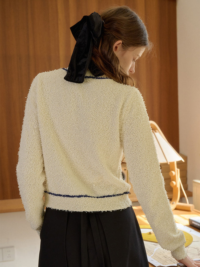 【Final Sale】Beatrix Round Neck Contrasting Cardigan