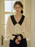 【Final Sale】Celeste Floral Lapel Collar Blouse
