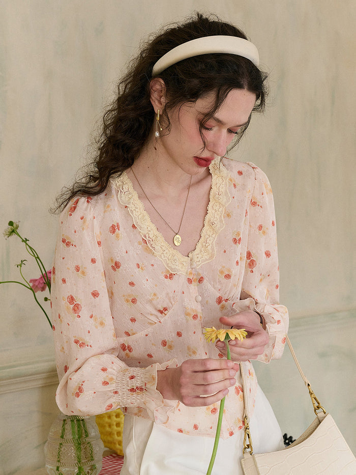 【Final Sale】Laurel V-Neck Floral Blouse