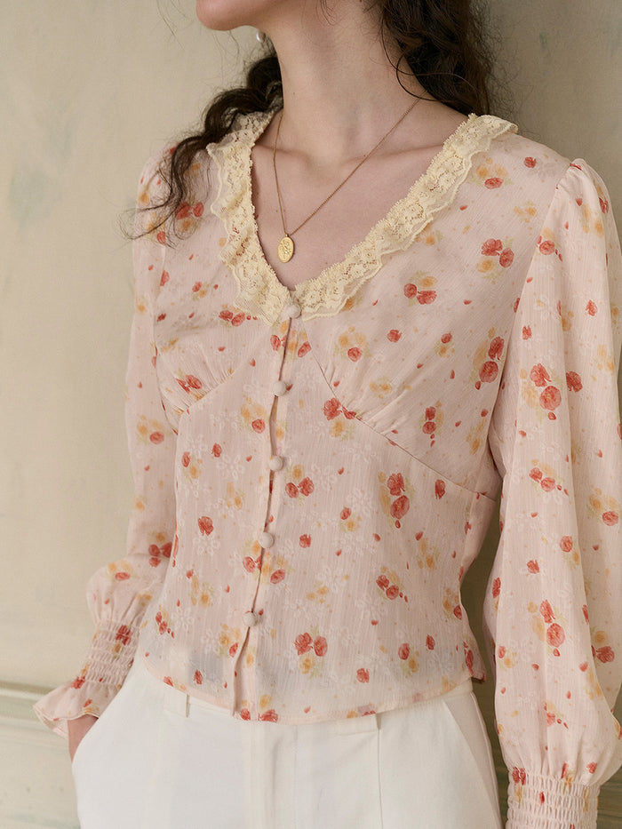 【Final Sale】Laurel V-Neck Floral Blouse