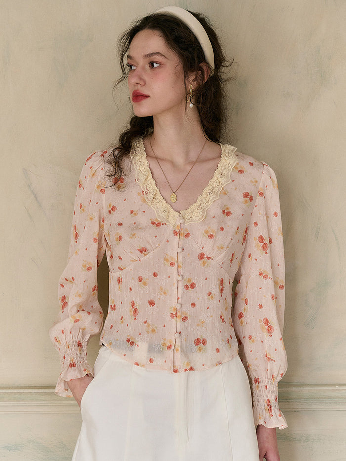 【Final Sale】Laurel V-Neck Floral Blouse