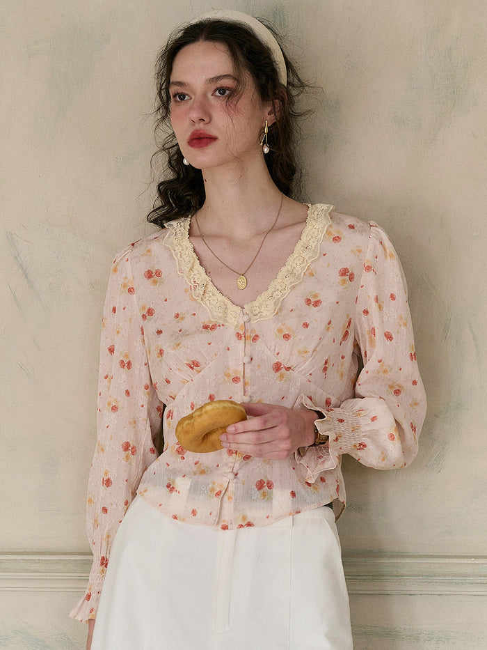 【Final Sale】Laurel V-Neck Floral Blouse