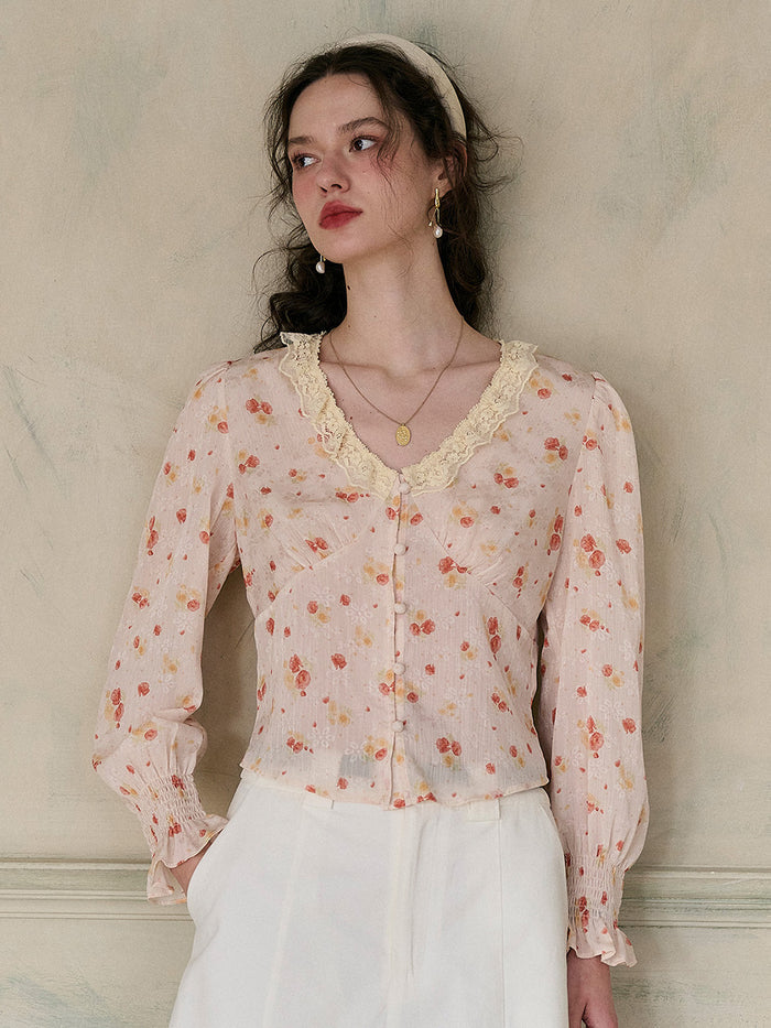 【Final Sale】Laurel V-Neck Floral Blouse