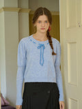 【Final Sale】Lauren Bow Tie Pullover Bubble Sleeve Sweater