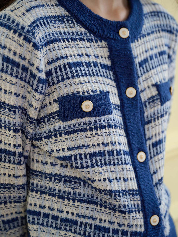 【Final Sale】Oakley Crew Neck Contrast Sweater Cardigan