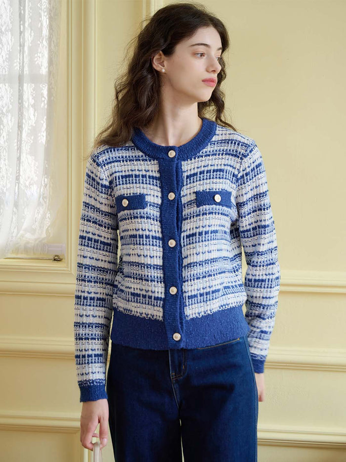 【Final Sale】Oakley Crew Neck Contrast Sweater Cardigan