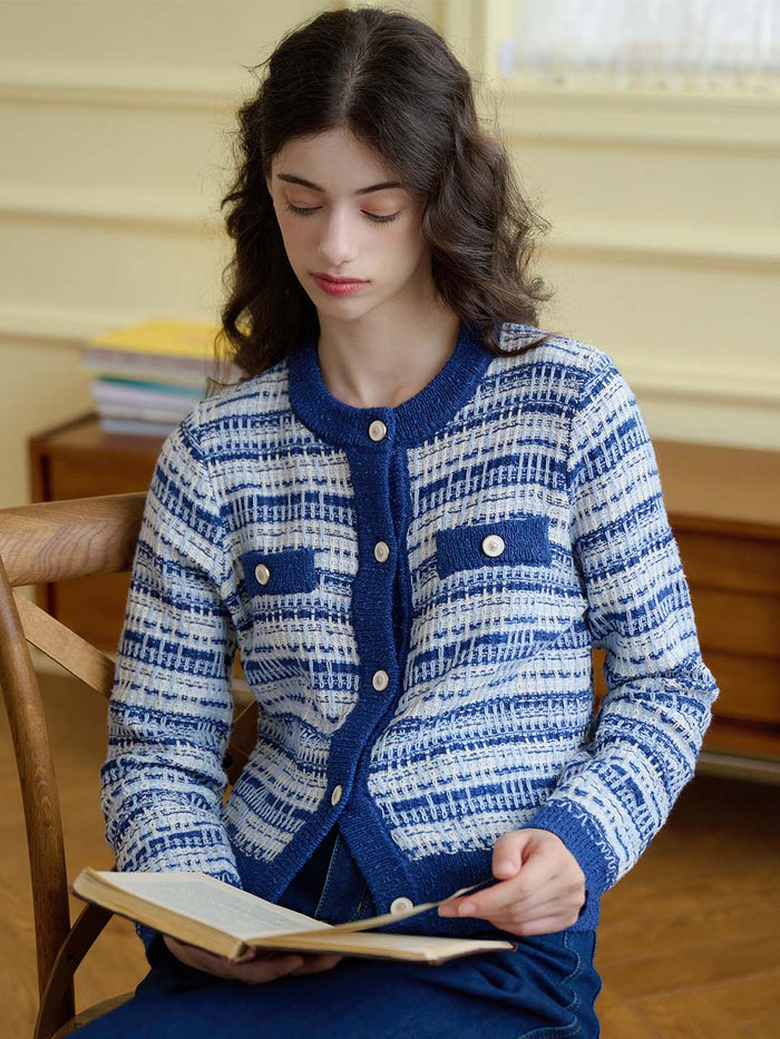 【Final Sale】Oakley Crew Neck Contrast Sweater Cardigan