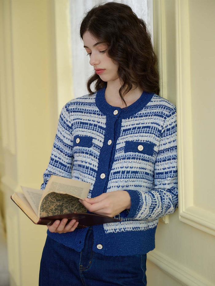 【Final Sale】Oakley Crew Neck Contrast Sweater Cardigan