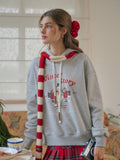 【Final Sale】Selene Winter Story Snowman Pattern Drawstring Hoodie