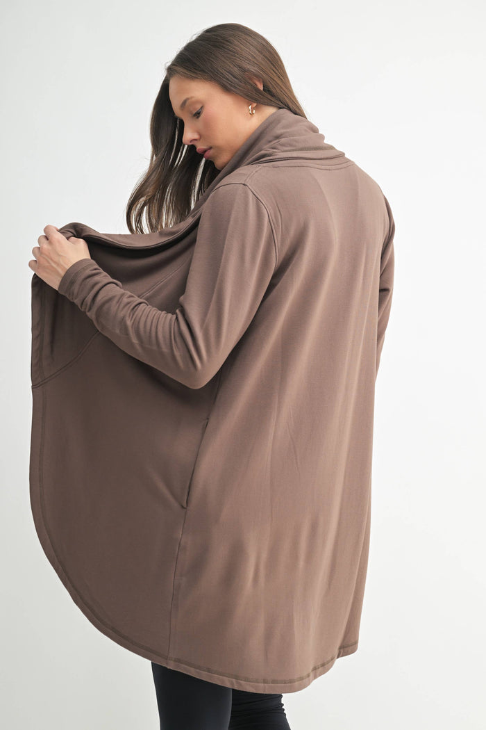Fleece Lined Open Cardigan