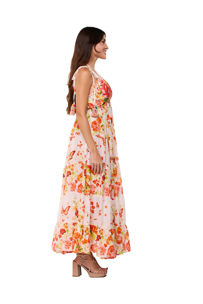 Floral Beach Club Maxi Dress – Resort Glamour Edition AKC-31818