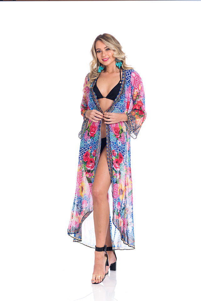 Floral Duster- Pair it with the same dress, or wear it like a kimono, cover up, or jacket