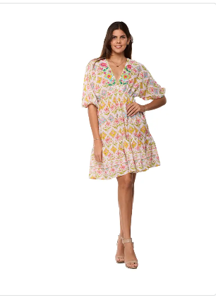 Floral Mediterranean Resort Dress-26458