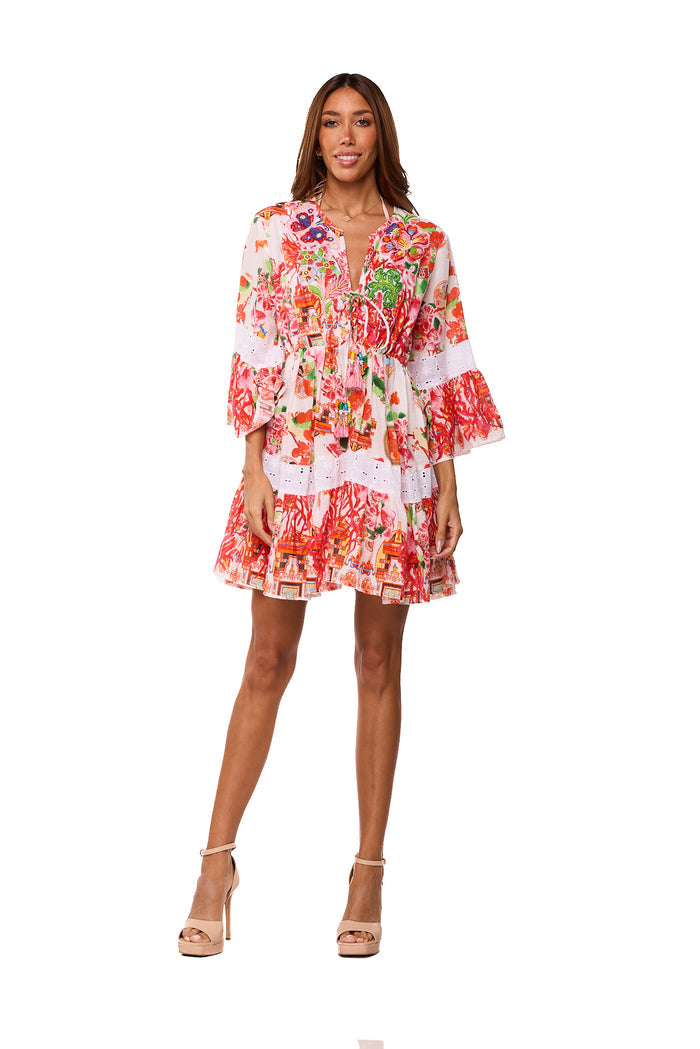 Floral Ruffle Mini Dress -2024-221