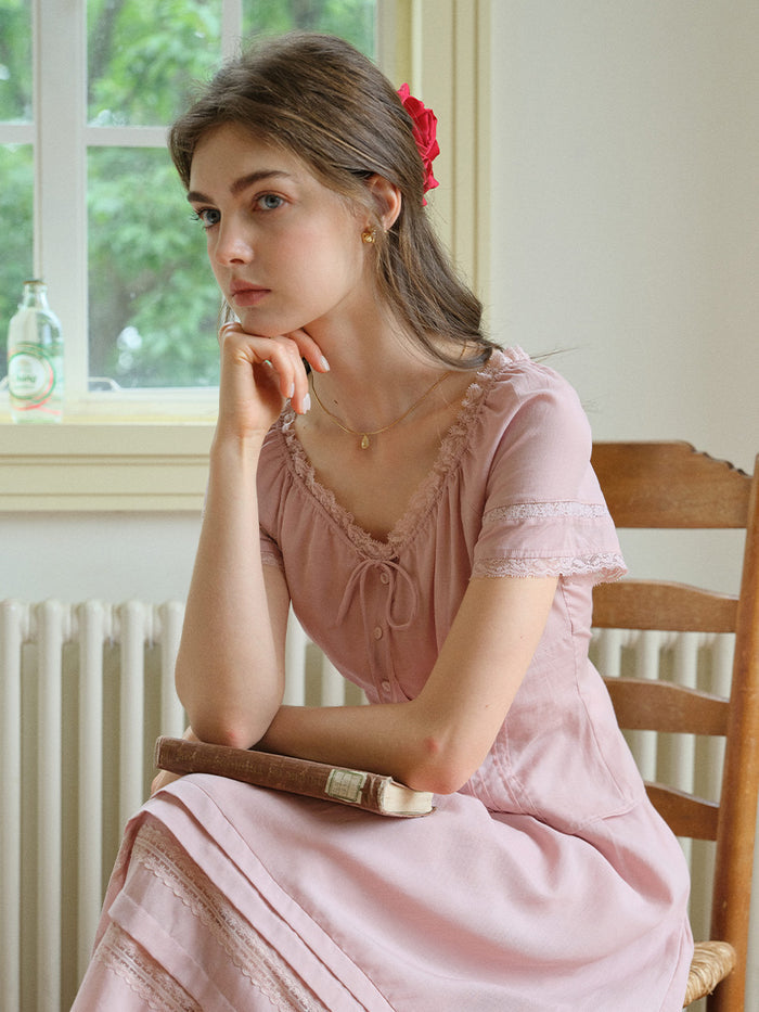 Gabriella Lace Collar Embroidery Blouse