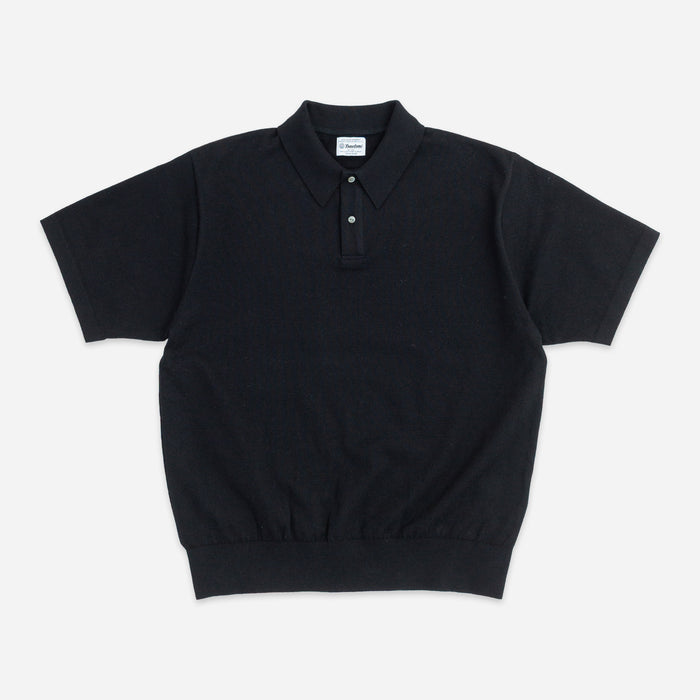 GIMU SLUB MOKU BUTTON SHIRT - NAVY/BLACK