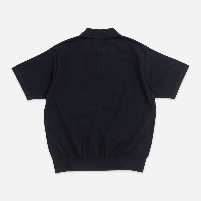 GIMU SLUB MOKU BUTTON SHIRT - NAVY/BLACK
