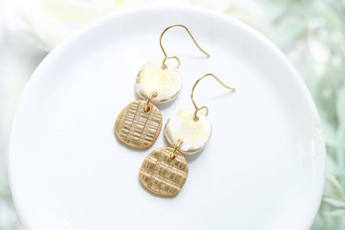 Gold Mix Clay Earrings