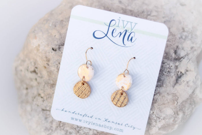 Gold Mix Clay Earrings