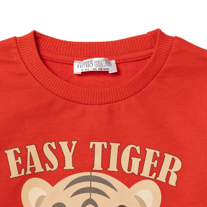 HelloBaby Basic Baby Boy Sweatshirt - Red - ebebek - Black Friday