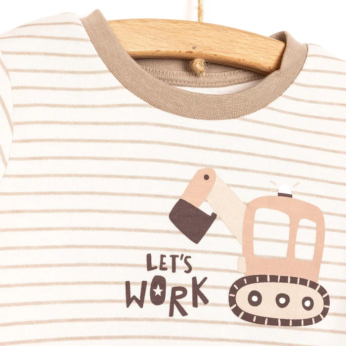 HelloBaby Boy Long Sleeve Pyjamas Set - Beige - ebebek - Black Friday