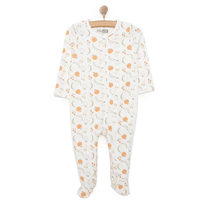 HelloBaby Newborn Girl Organic Footed Jumpsuit - Ecru - ebebek - Black Friday