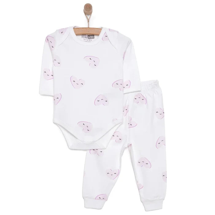 HelloBaby Unisex Body - Footless Bottom - Ecru Ecru - ebebek