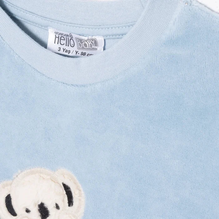 HelloBaby Velvet Pyjamas Set - Blue - ebebek - Black Friday