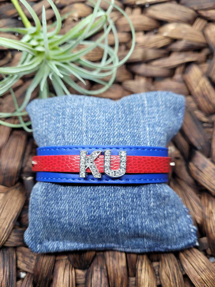 Kansas Rhinestone Letter Bracelet