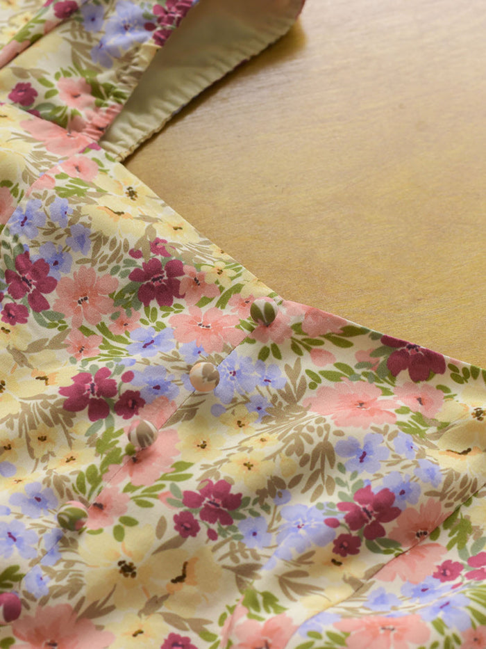 Kassidy Daisy Print Drawstring Dress