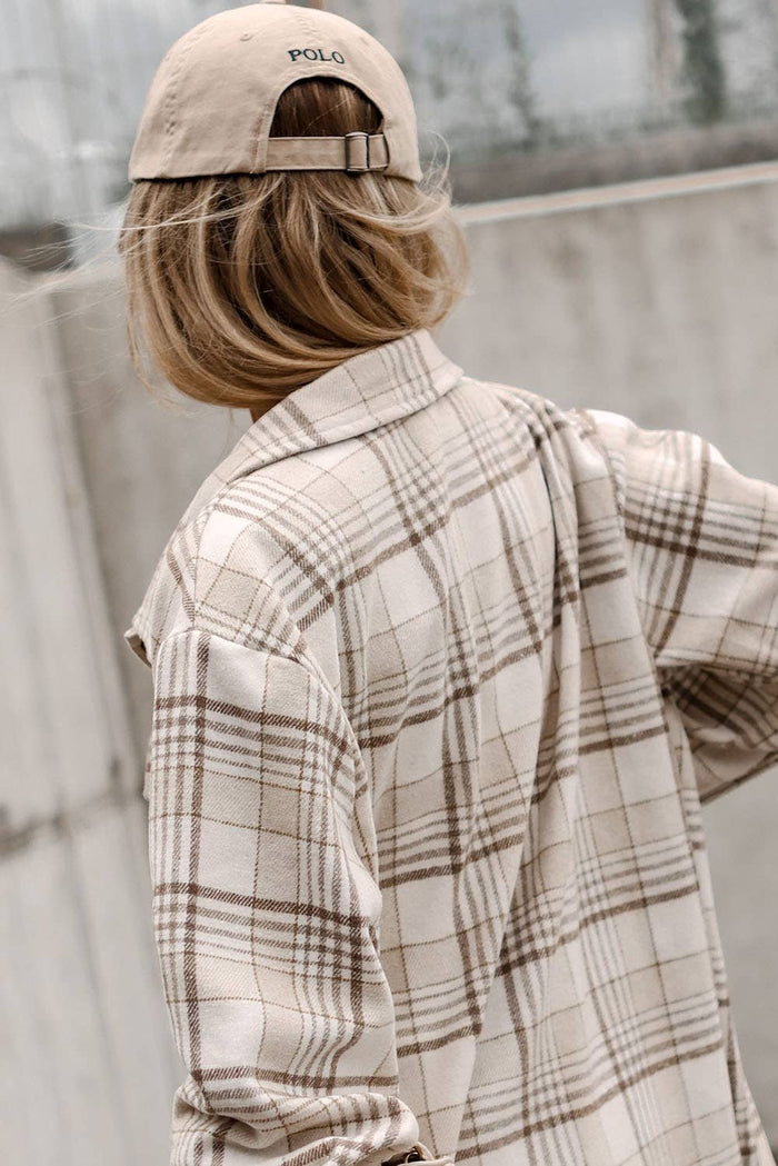 Khaki  Hooded Shacket