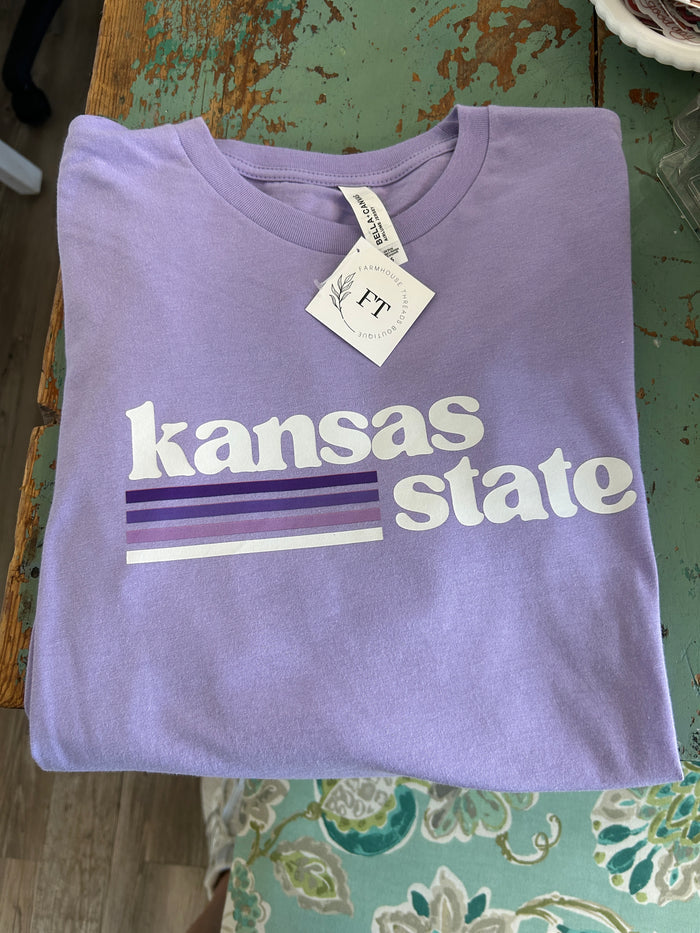 KSU Stripe Long Sleeve Tee