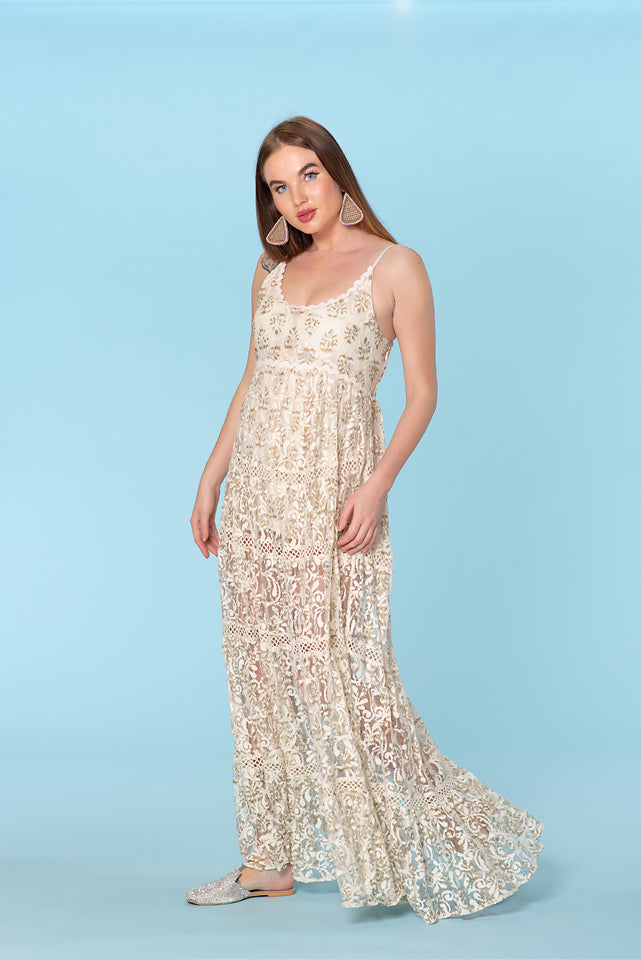 LACE DRESS White