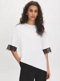 Lace Trim Asymmetrical Top