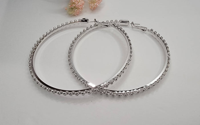 LARGE HOOP EARRINGS- Silver