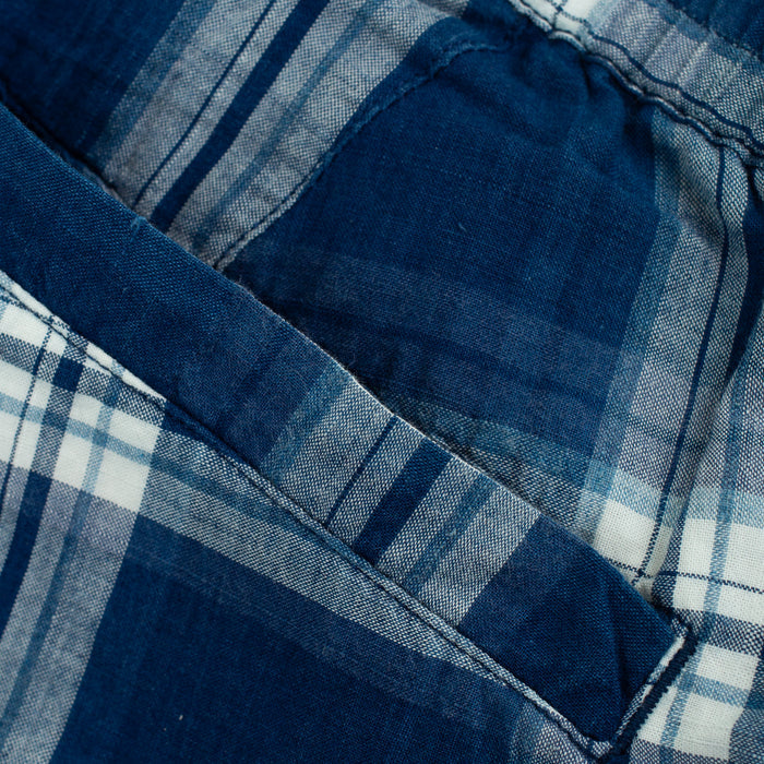 LAX CHECK MADRAS SHORTS - NAVY/WHITE