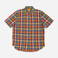LAX MADRAS CHECK SS SHIRT - NAVY/YELLOW