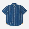 LAX NATURAL DYE HEMP STRIPE SS SHIRT - INDIGO