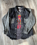 Leopard & Black Denim Jacket
