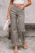 Leopard  Wide Leg Jeans