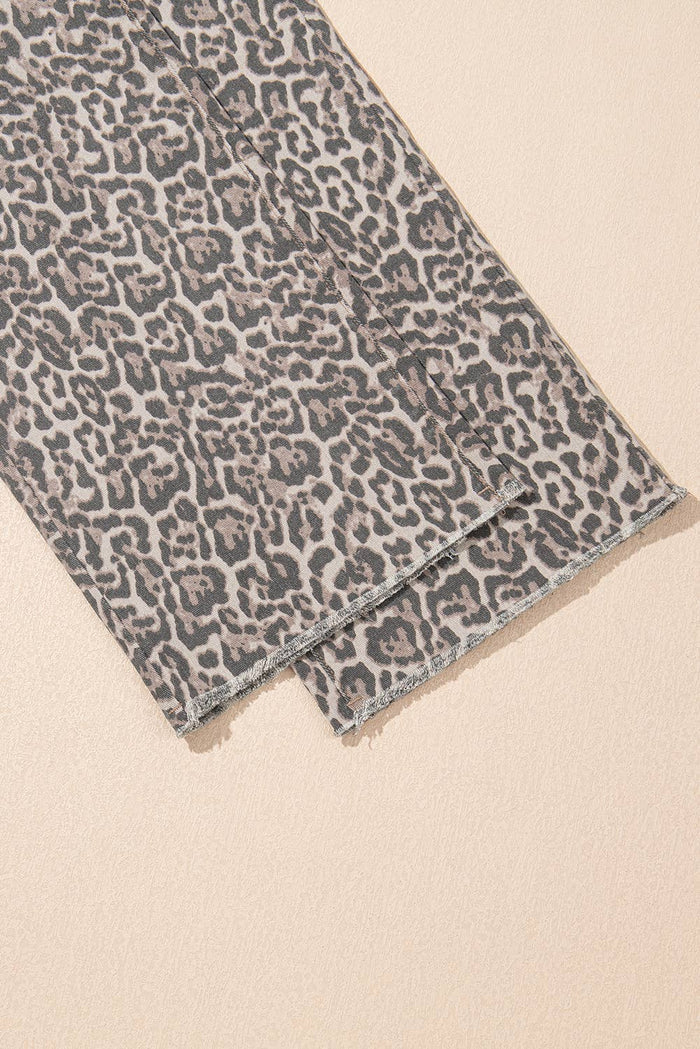 Leopard  Wide Leg Jeans