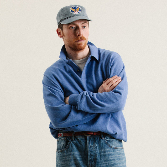 LIGHT WAVE COTTON POLO - BLUE
