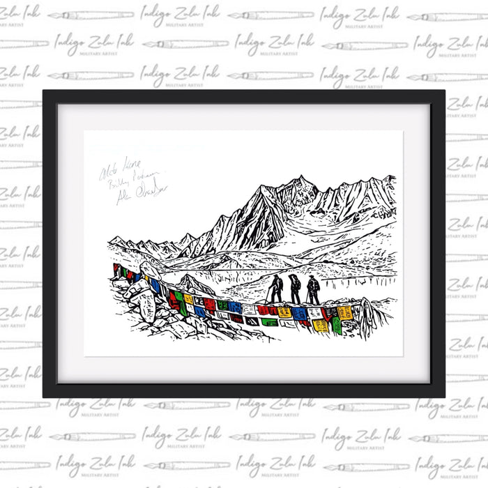 Limited Edition Print ~ Snowman Trek - Signed by Aldo Kane, Billy Perham & Al Chambers - INDIGO ZULU INK