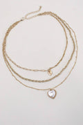 LOCK PEARL HEART NECKLACE